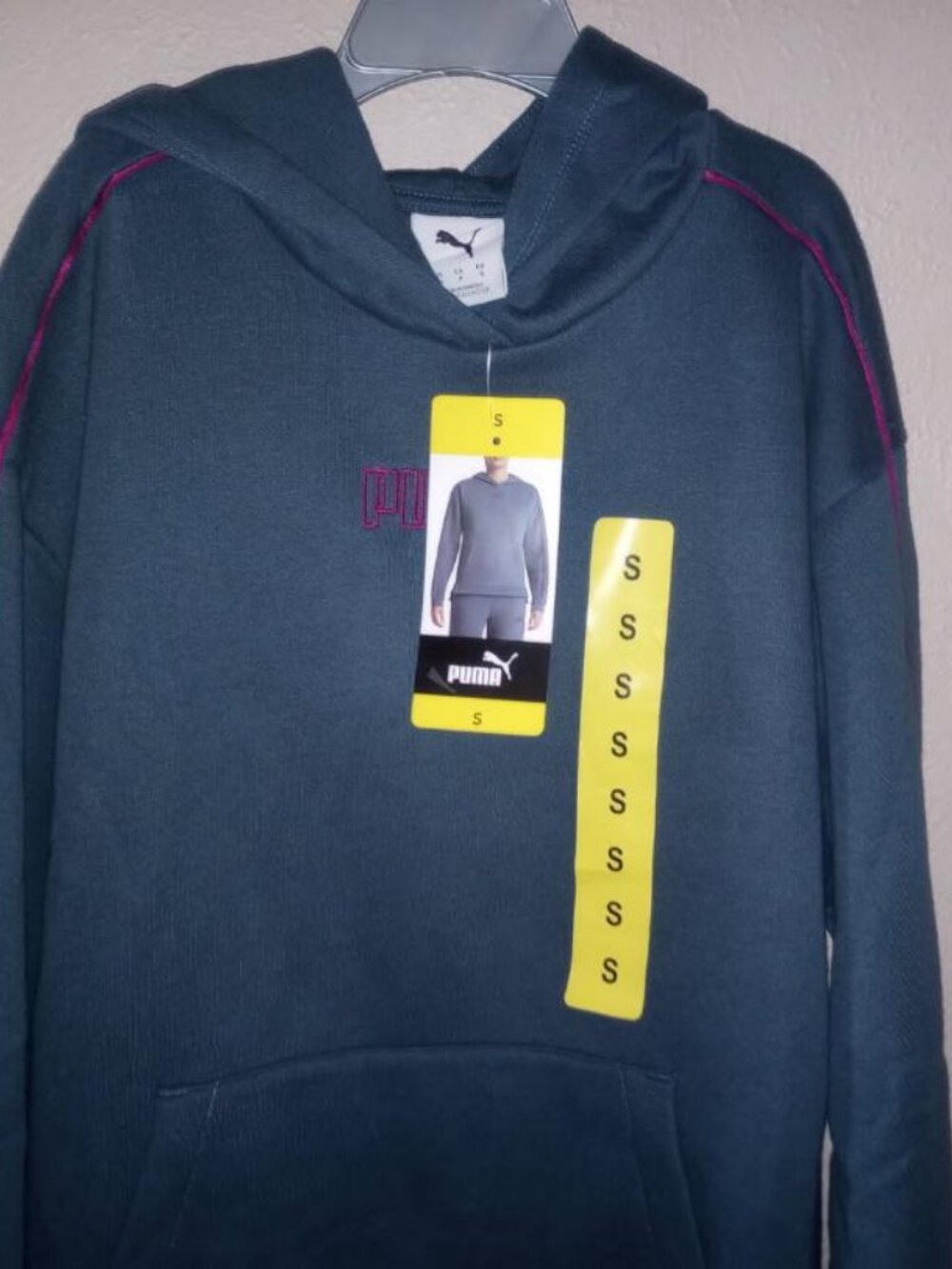 Puma Women's Size Small Blue Fleece Hoodie Pullover Sweatshirt NWT - Picture 3 of 5